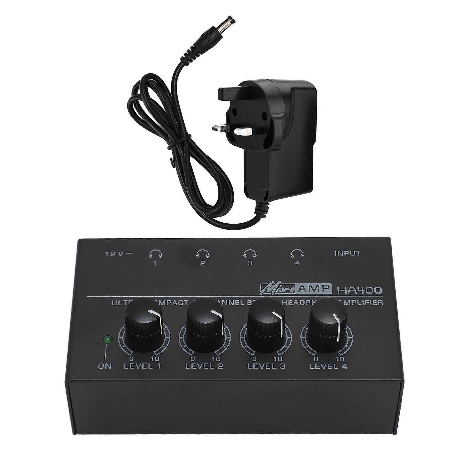 Professional 4 Channel Stereo Headphone Amplifier with Low Noise and High Power Output