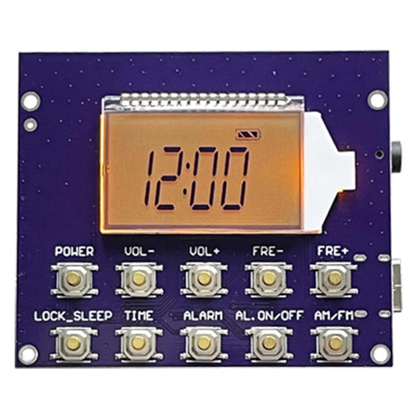 Full-Band MW FM SW Radio Receiver Module with Digital Clock & LED Display - Compact AM/FM/SW Tuner for Music & News