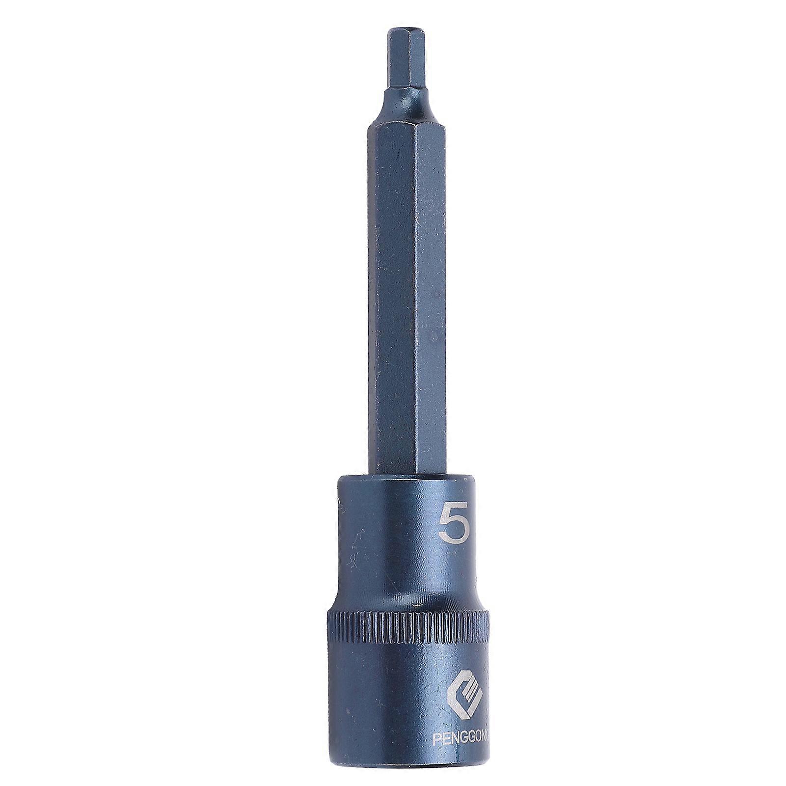 Hex Screwdriver Bit 1/2in Square Socket S2 Alloy Steel Hardware for Wrench Tool