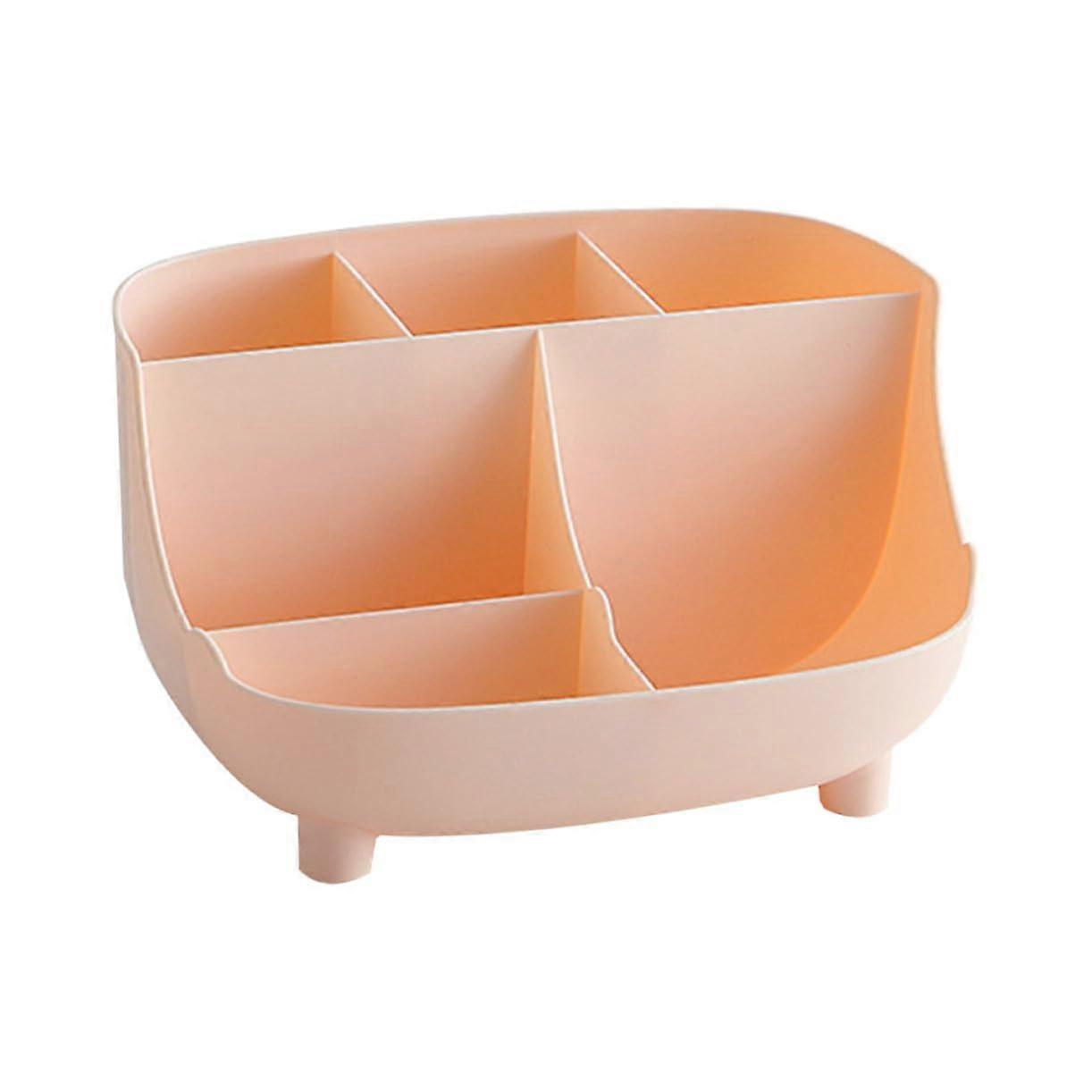 Pen Storage Box Desktop Organizer Plastic Pink, Stationery Organizer, Makeup Organizer, Compact Size