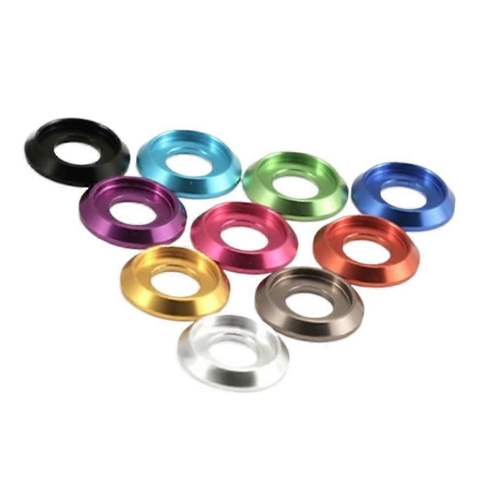 M2 M2.5 M3 M4 M5 M6 M8 CNC Colorful Aluminum Washers with Cup Head for Countersunk Screws, 10pcs M2.5 Silver