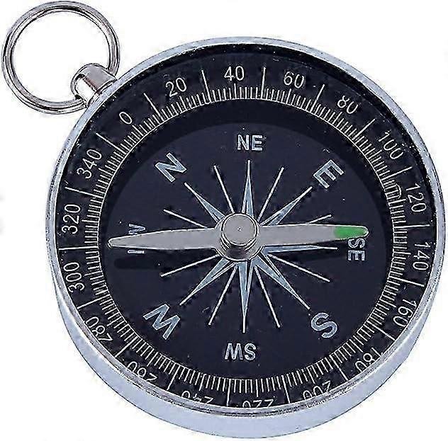 Bussola personalizzata personalizzata con custodia in alluminio argento da 45 mm, bussola tascabile portatile per campeggio all'aperto e navigazione sportiva