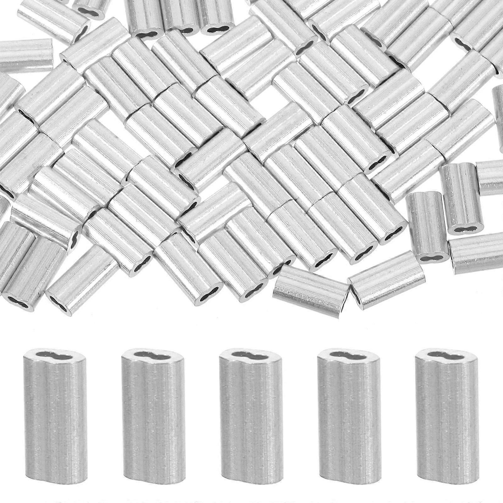 100pcs καλώδιο Crimps αργίλιο Crimping μανίκια Crimping βρόχο μανίκια συρματόσχοινο Crimping εργαλείο