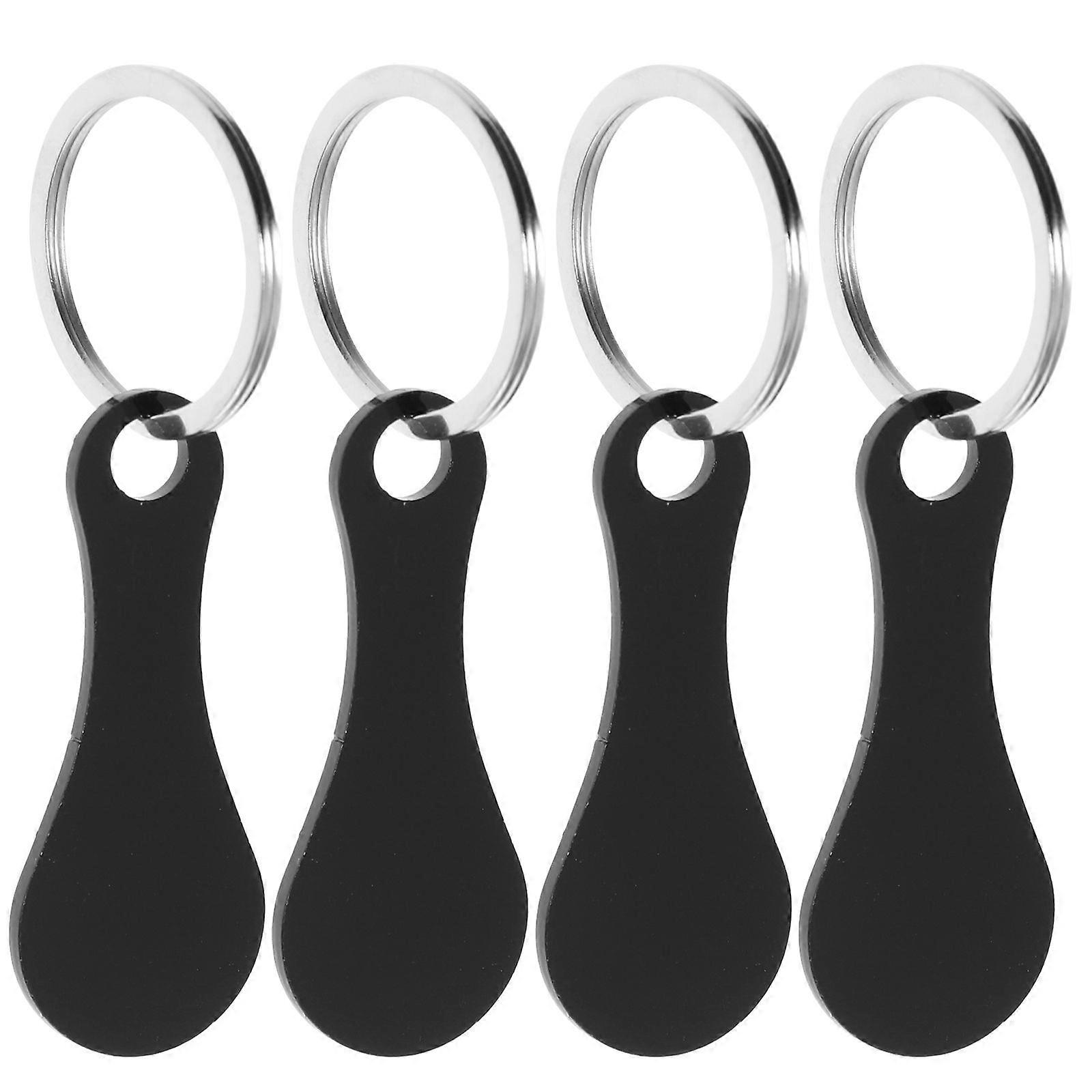 4 Pcs Chariot D’achat Jetons Porte-clés Porte-clés en acier inoxydable Portable Trolley Removers