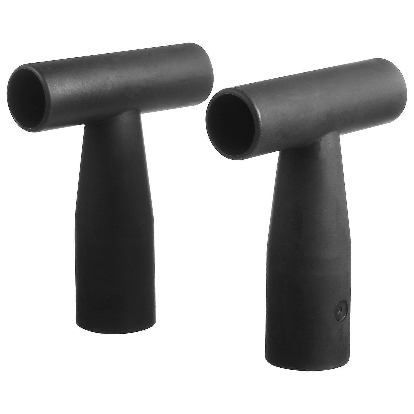 Durable Black Plastic Handle Replacement Ergonomic Grip for Raking and Digging Tools 2PCS
