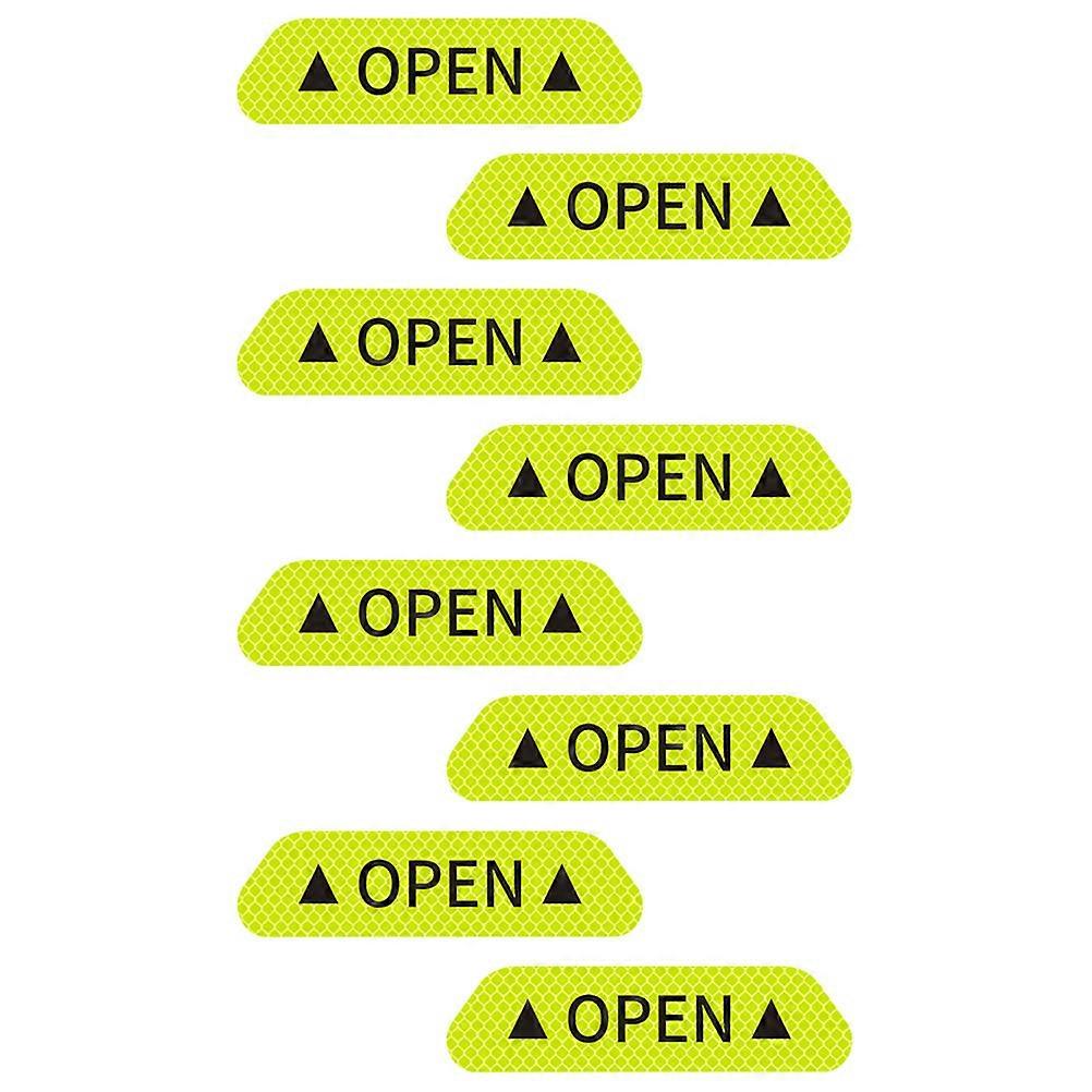 Safety Caution Sticker Reflective Paper Car Door Warning Stickers Night Visibility Rainy Weather 8Pcs