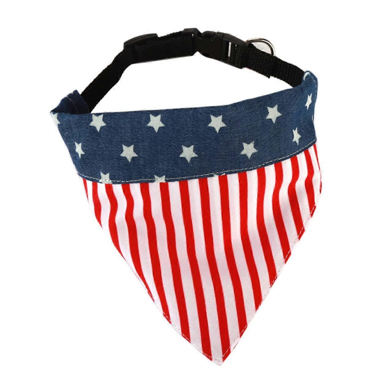 Multifunctional Cotton Triangle Bandana For Dogs American Flag Pattern Party And Size S M L