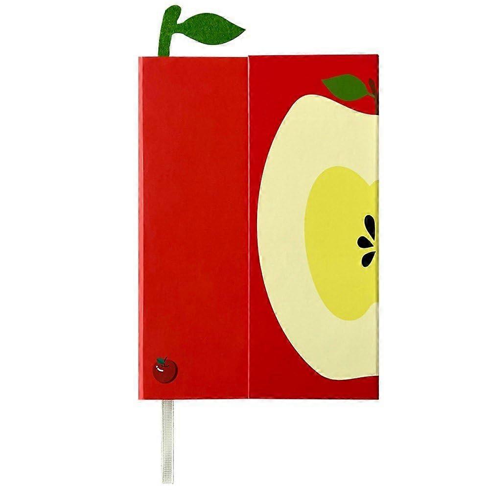 Fruit Diary Notebook, Magnetic Flap, Refillable Diary Notebook, Fruit Pattern, Notebook, Stationery, School Diary for Students (Apple)