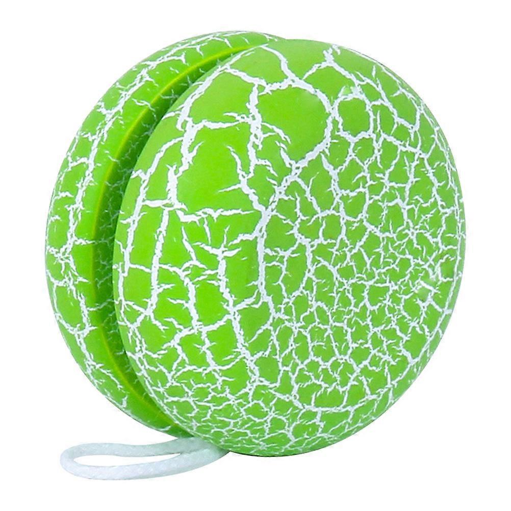 Green Plastic Yoyo Ball Toy with Crack Design for Kids Playing Excellent Quality Portable Size