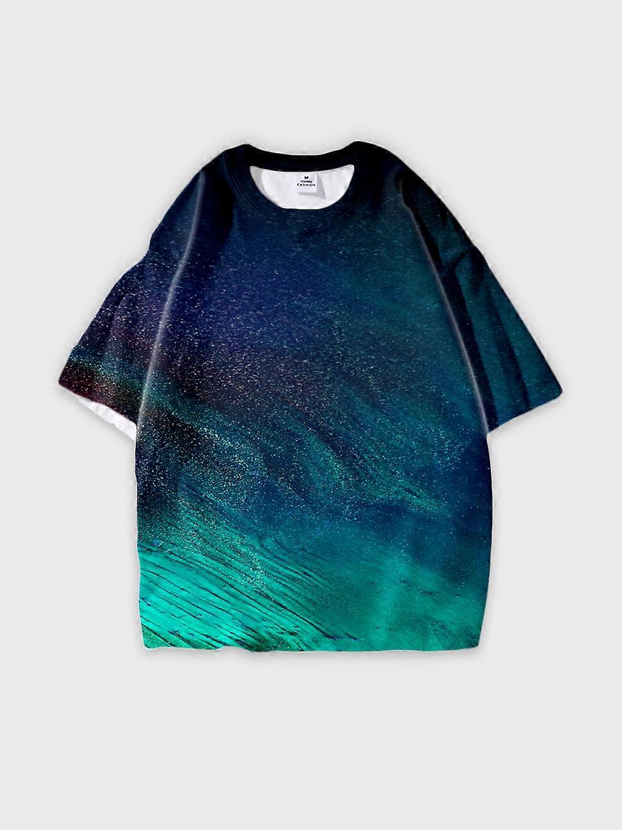 T-shirt round neck Pattern loose short sleeve B544