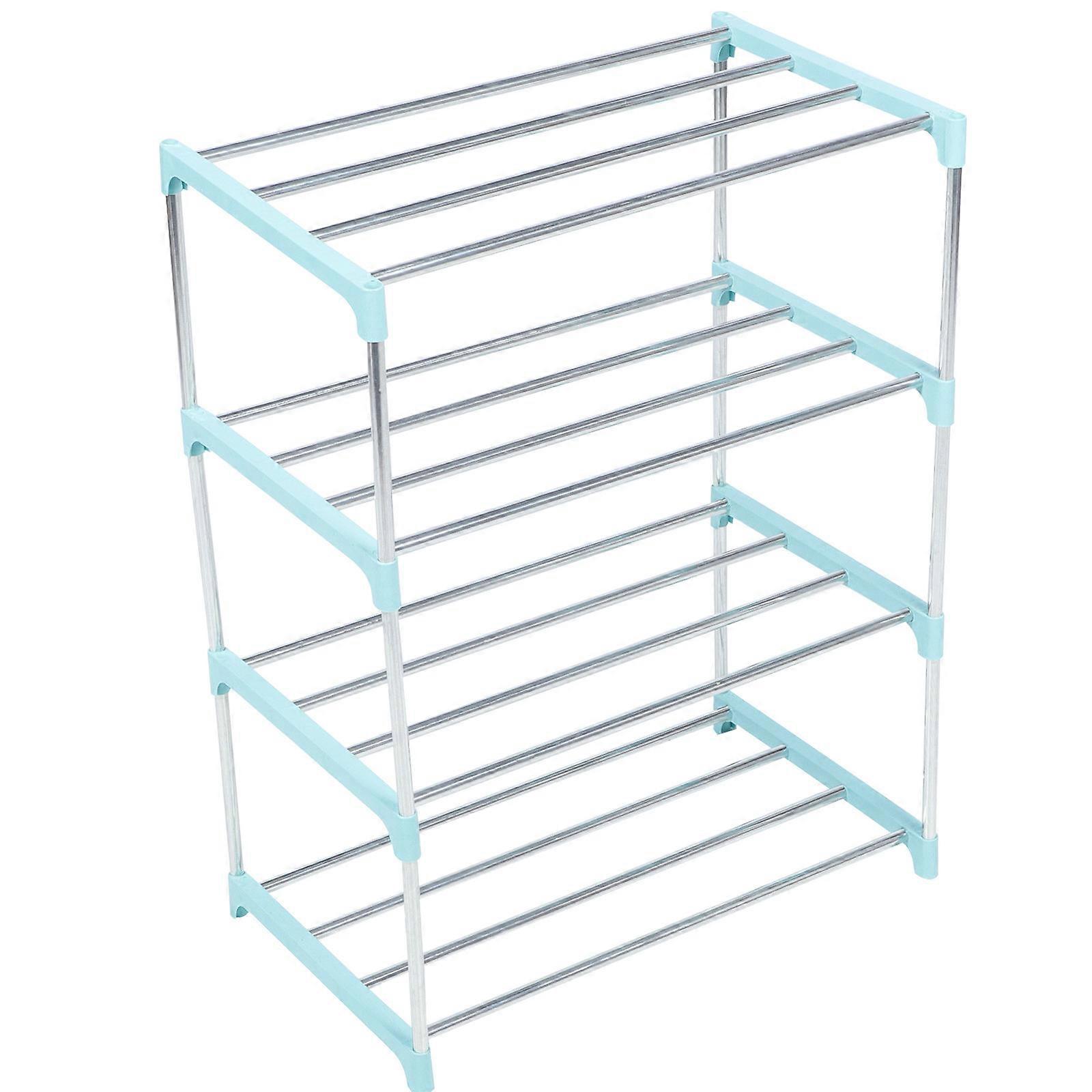 Shoe Storage Organizer Rack Multi-Tier Design Shoe Holder For Households 56X47CM Blue Easy To Move 1Pack