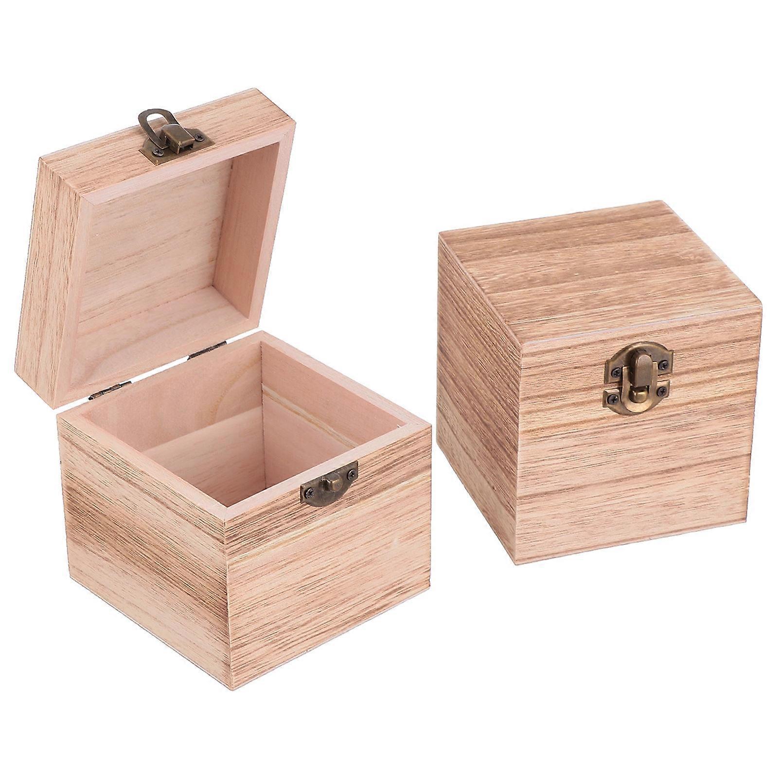 MultiColor Wooden Storage Box for Gifts and Jewelry with Retro Buckle Design, Set of 2