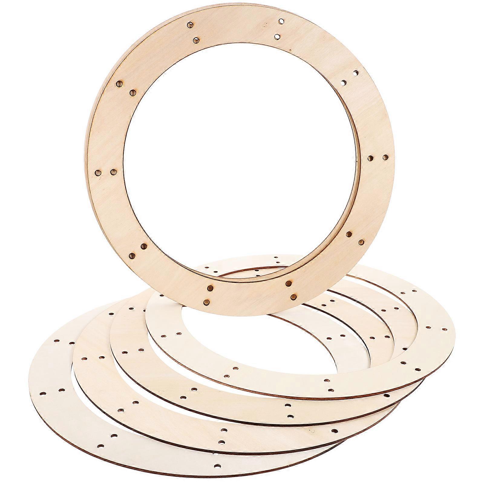 6pcs Wooden Wreath Frames for DIY Crafting, Round Base for Christmas Decorations, Easy to Use for Home and Garden