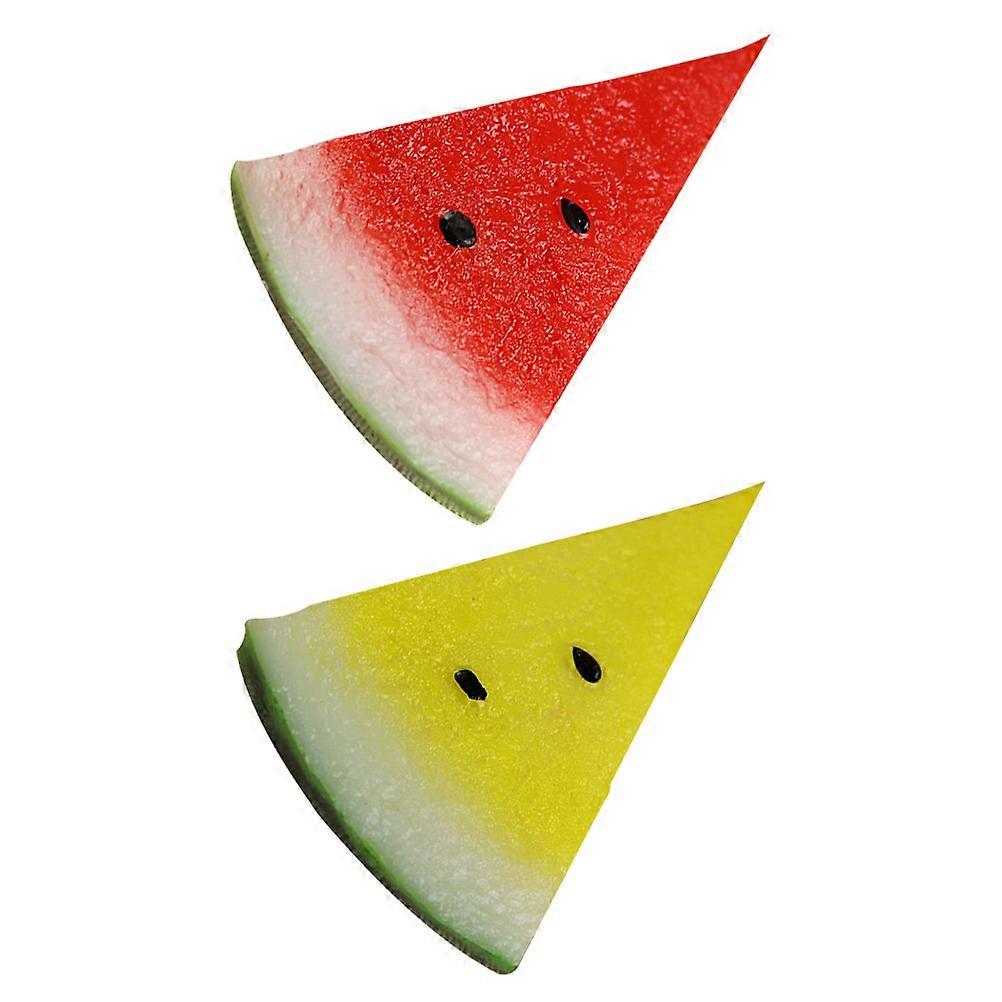 2pcs Faux Watermelon Slice Fruit Model for Display and Photography Props