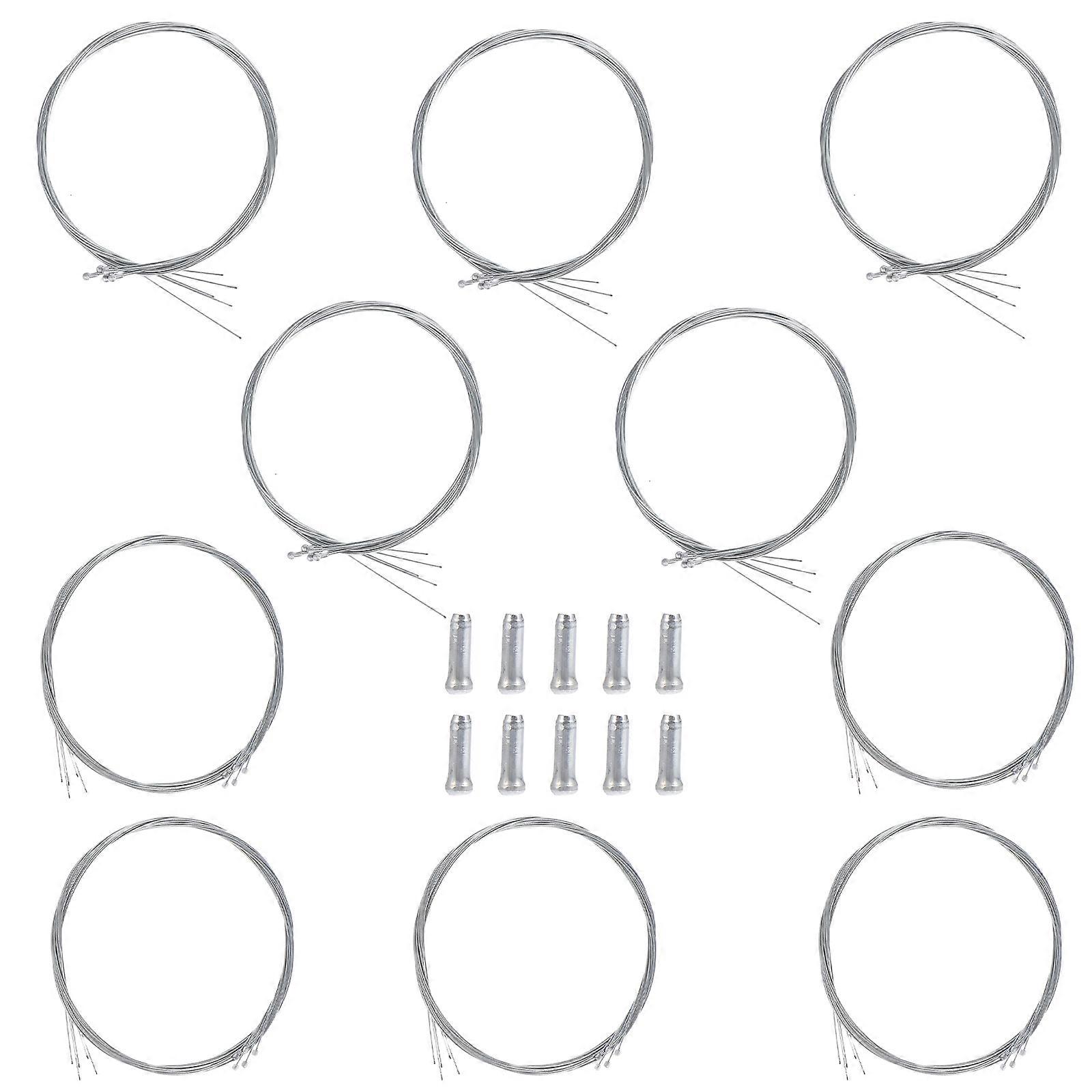 Gear Shift Cable Accessories 5 Set For Mountain Bike Riders With Durable Silver Components For Replacement