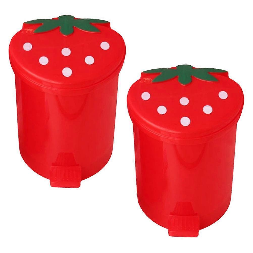 Mini Desktop Trash Bin with Lid – Strawberry Shaped Decorative Wastebasket for Bedroom, Office, or Compact Spaces