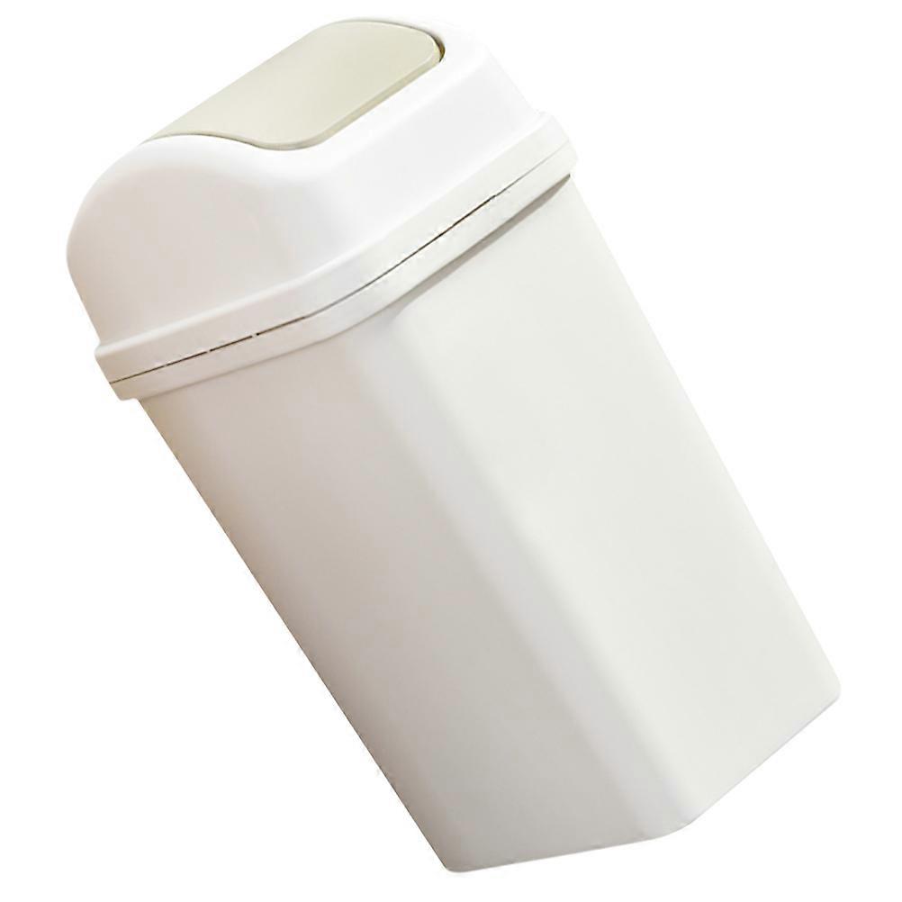 Swing Lid Trash Can Waste Storage Bin Living Room Rectangular Daily Garbage Storage 1Pcs