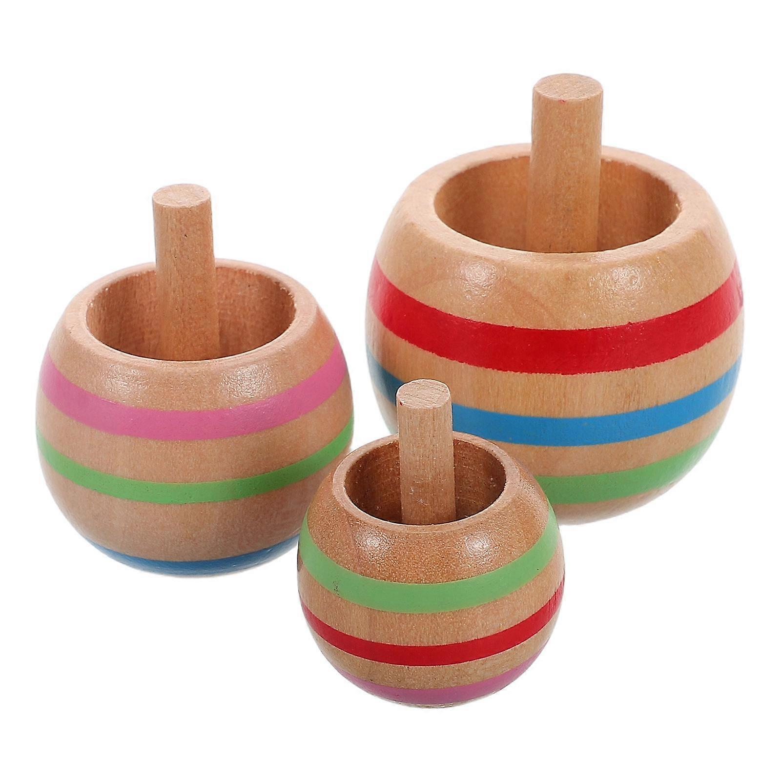 Wooden Spinning Gyro for Cognitive Development Durable Handmade Toy with Inverted Design to Improve Fine Motor Skills in Preschool Boys