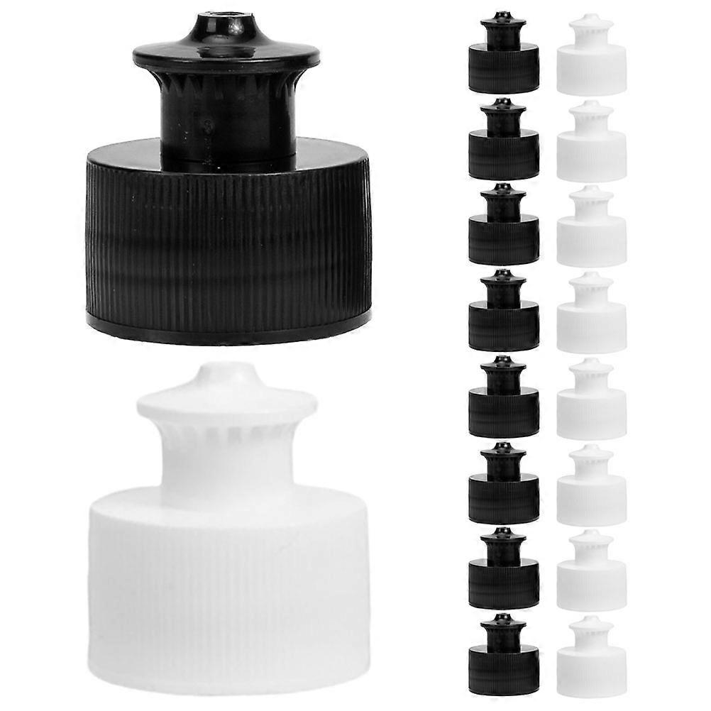Push Pull Bottle Cap Anti-Leak For Various Scenarios Black 40Pack