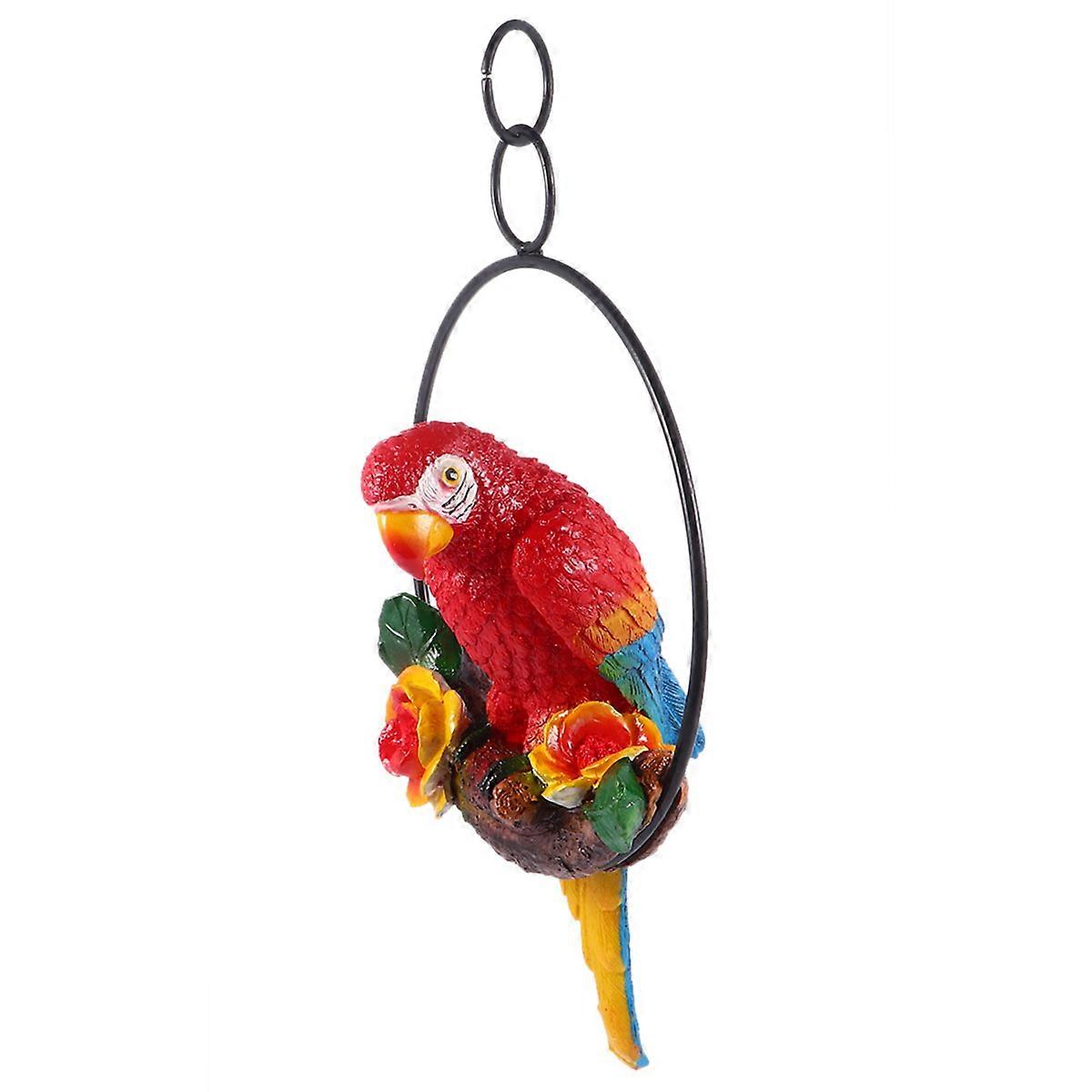 Lifelike Parrot Hanging Ornament Handmade Bird Decor for Garden Home Adornment Tabletop Decoration for Friends and Family
