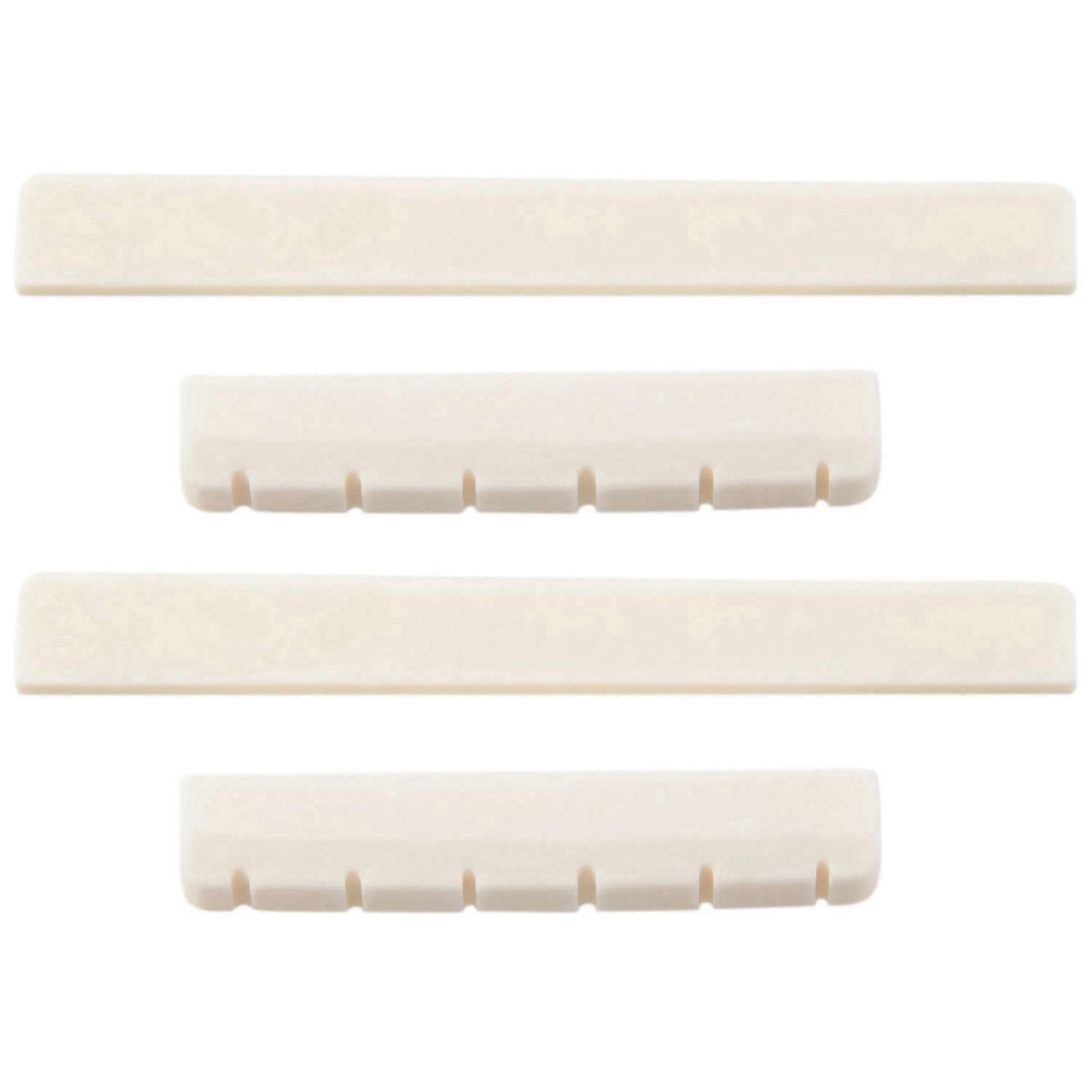 2X White Guitar Parts 6 String Classical Guitar Bone Bridge Saddle and Nut Set