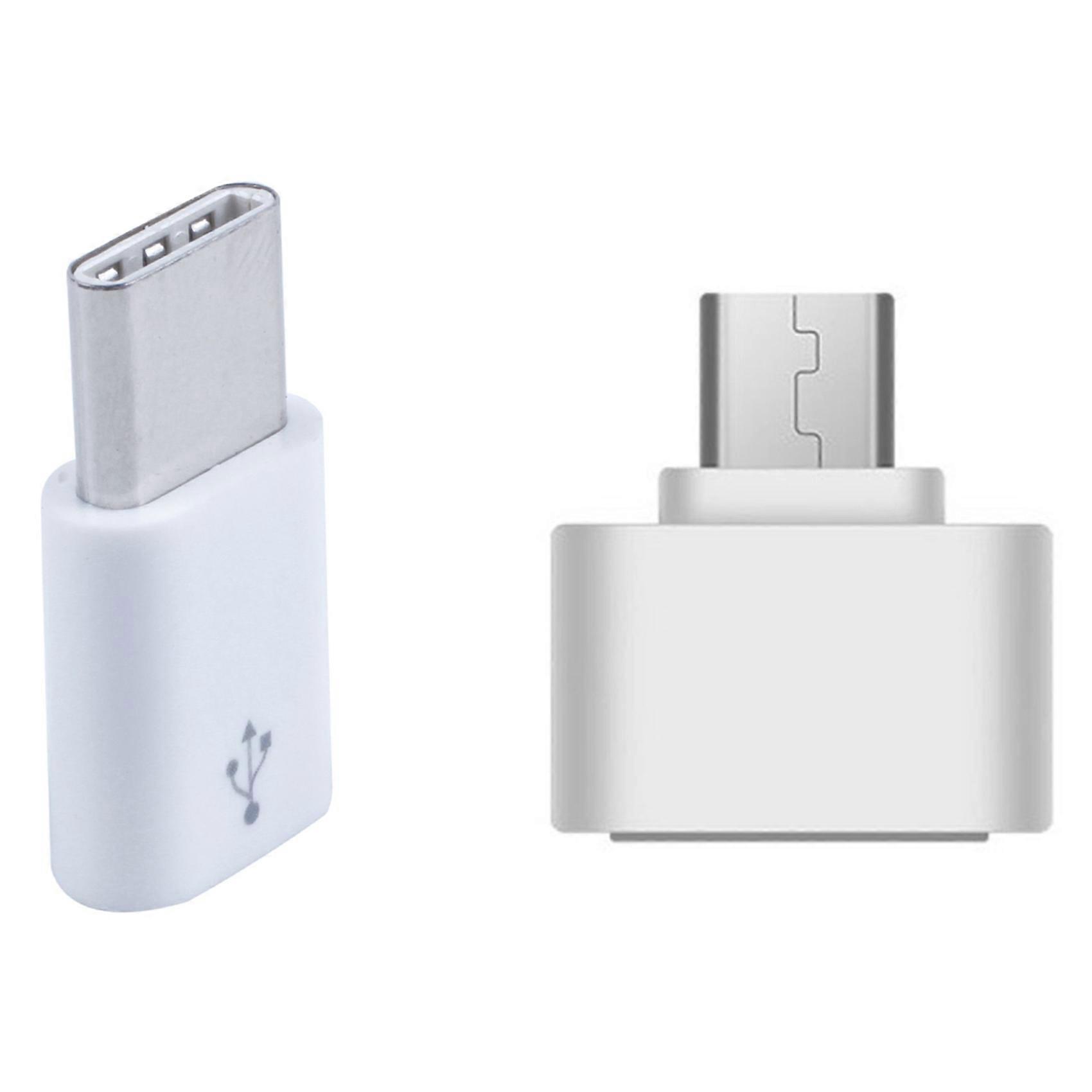 1 Pcs USB Type C 3.1 Male To Micro-USB Data Adapter & 1 Pcs USB 3.0 Type-C Otg Cable Adapter
