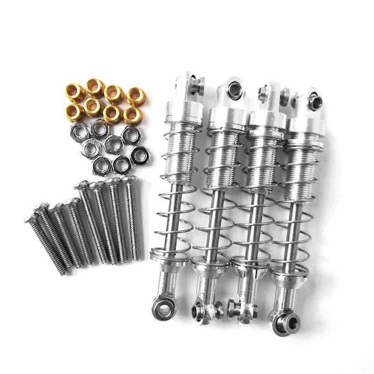 4Pcs Damper Silver with Metal Pull Rod Base Seat Axle Up Servo Bracket MountSilver
