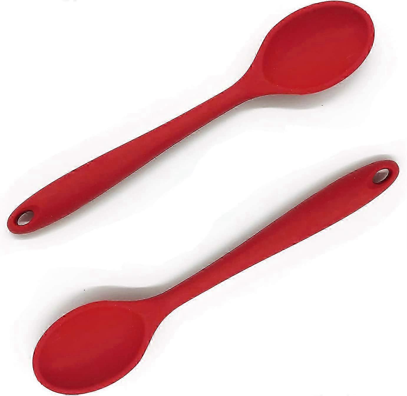 2 قطعة ملعقة مطبخ سيليكون ، ملعقة خلط سيليكون ، أدوات مطبخ سيليكون ، مطبخ بلاستيك S