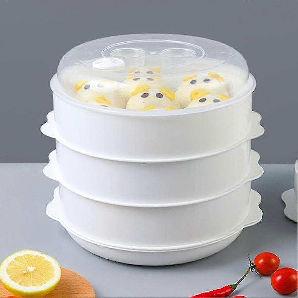 Double Plastic Steamer, Microwave Steamer, Cooker with Lid, Single HG