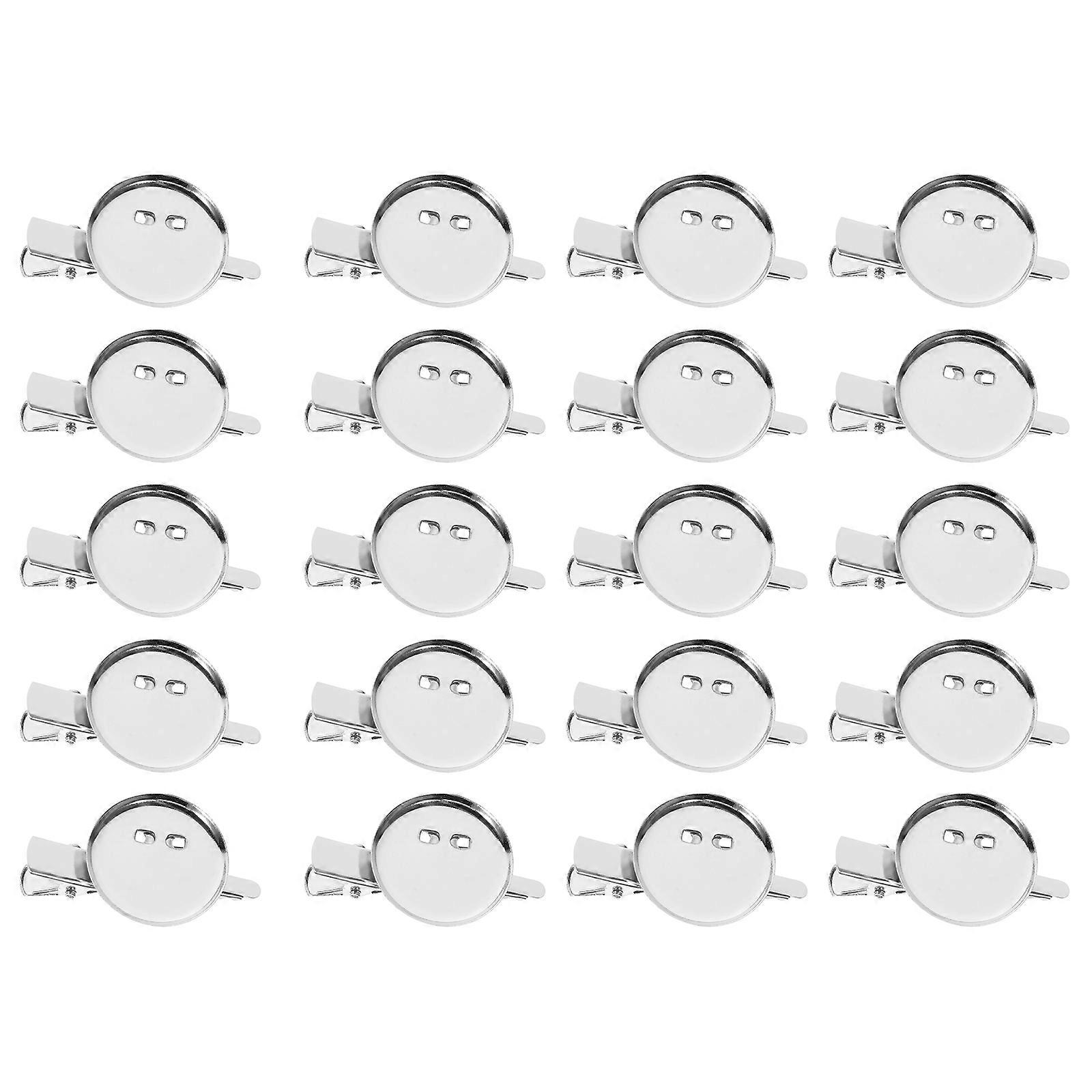 20 ADET Boş Disk ile Klips Demir Tepsi Broş DIY Taban Göğüsleme Yapımı El İşi Takı Yapımı için Çerçeveler 2.5CM