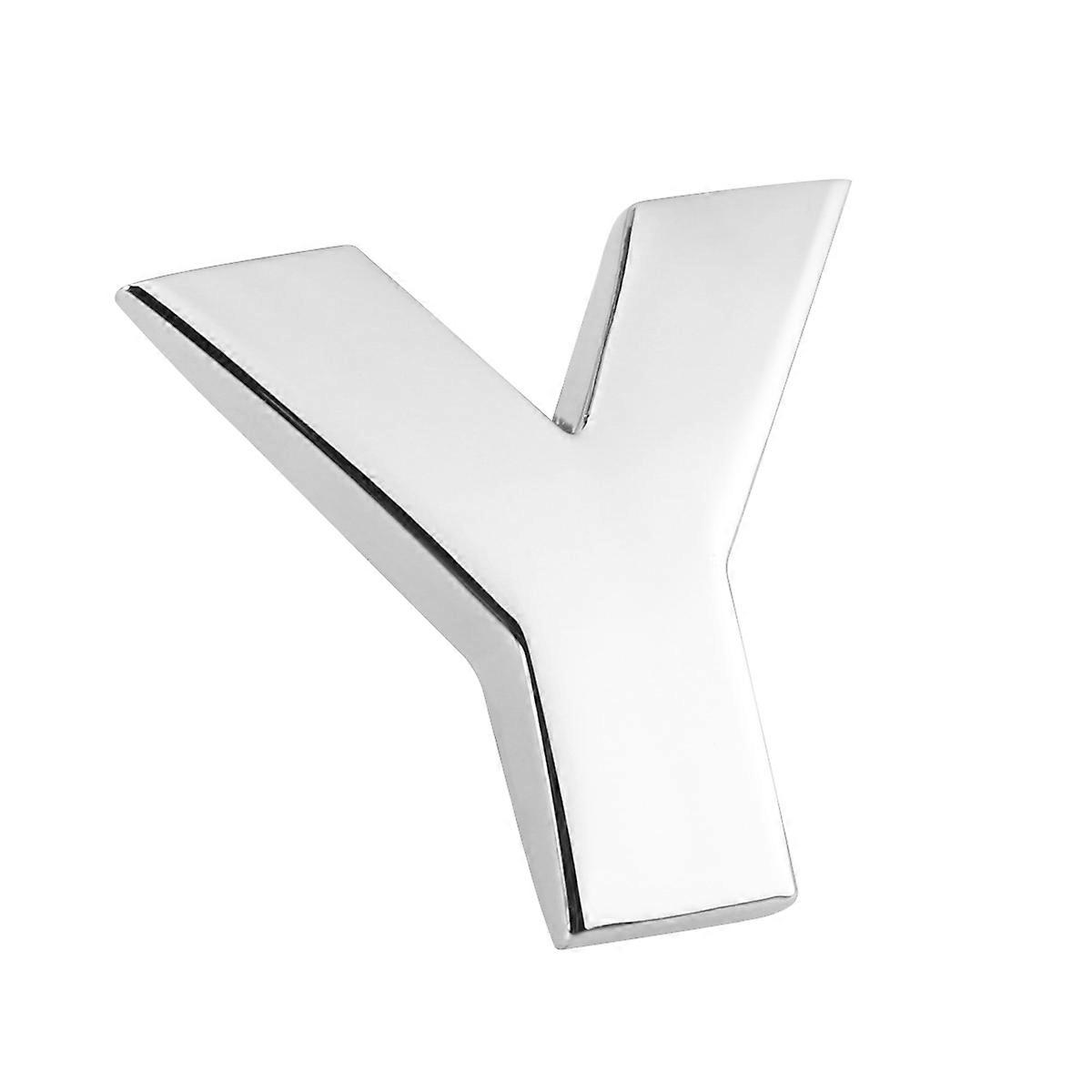 Silver Metallic Car Sticker for Styling with Easy Application and Removal 3D DIY Letter Y