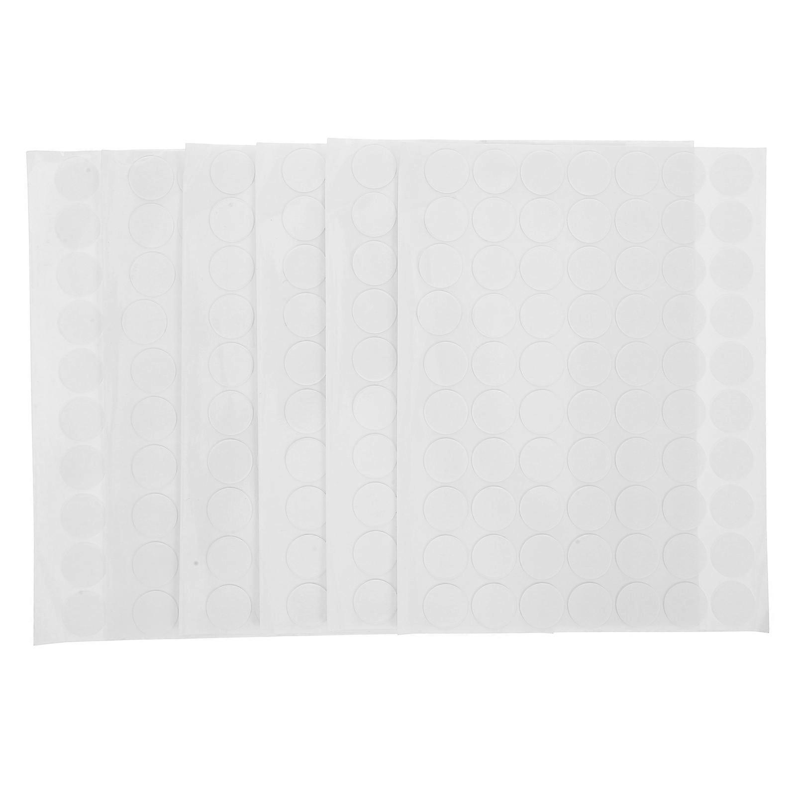 Double Sided Removable Tapes Transparent Round Design Cup Wall Stickers 6 Sheets