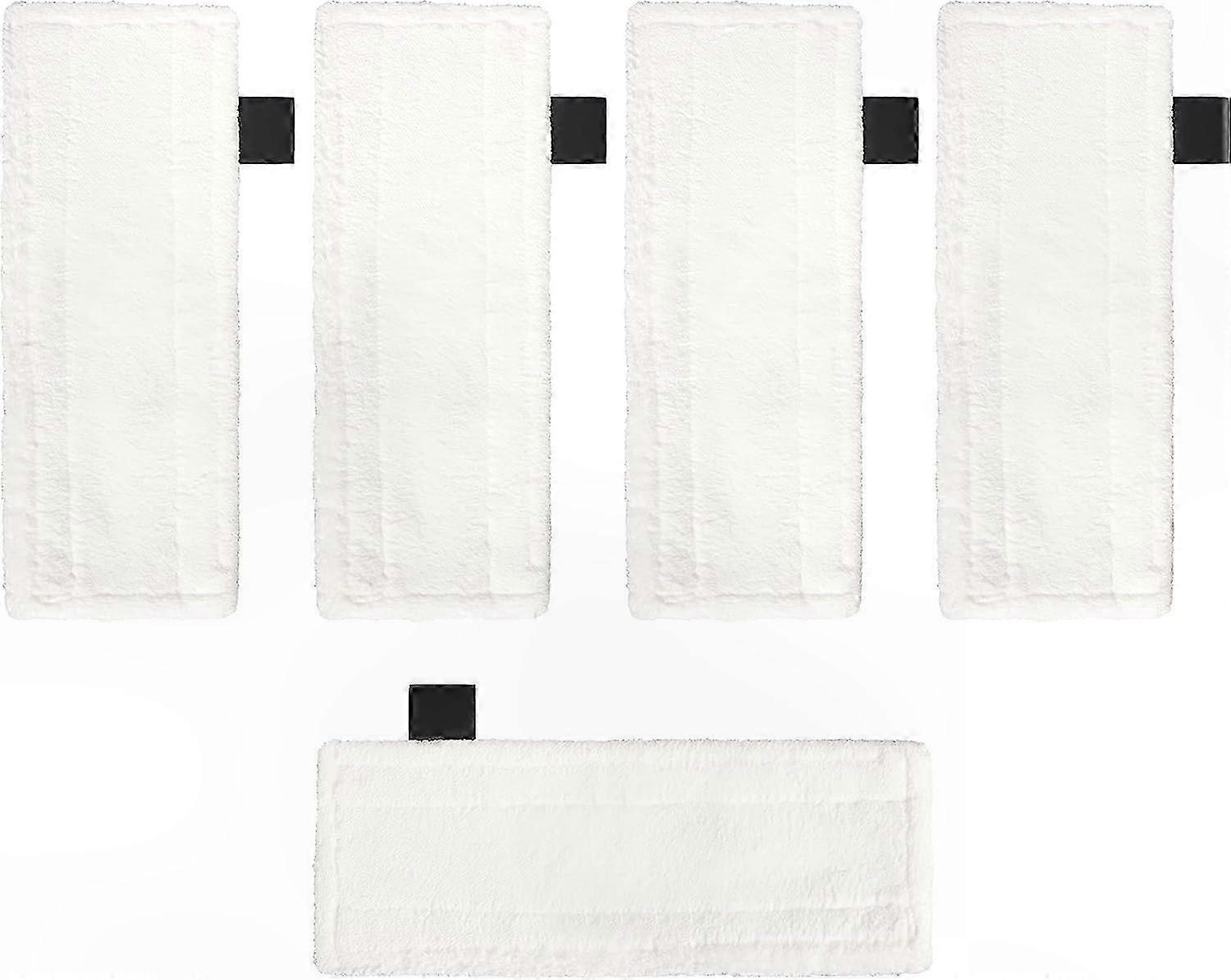 Microfiber Floor Cloth Pads Replacement for Steam Cleaners, 5-Pack, White