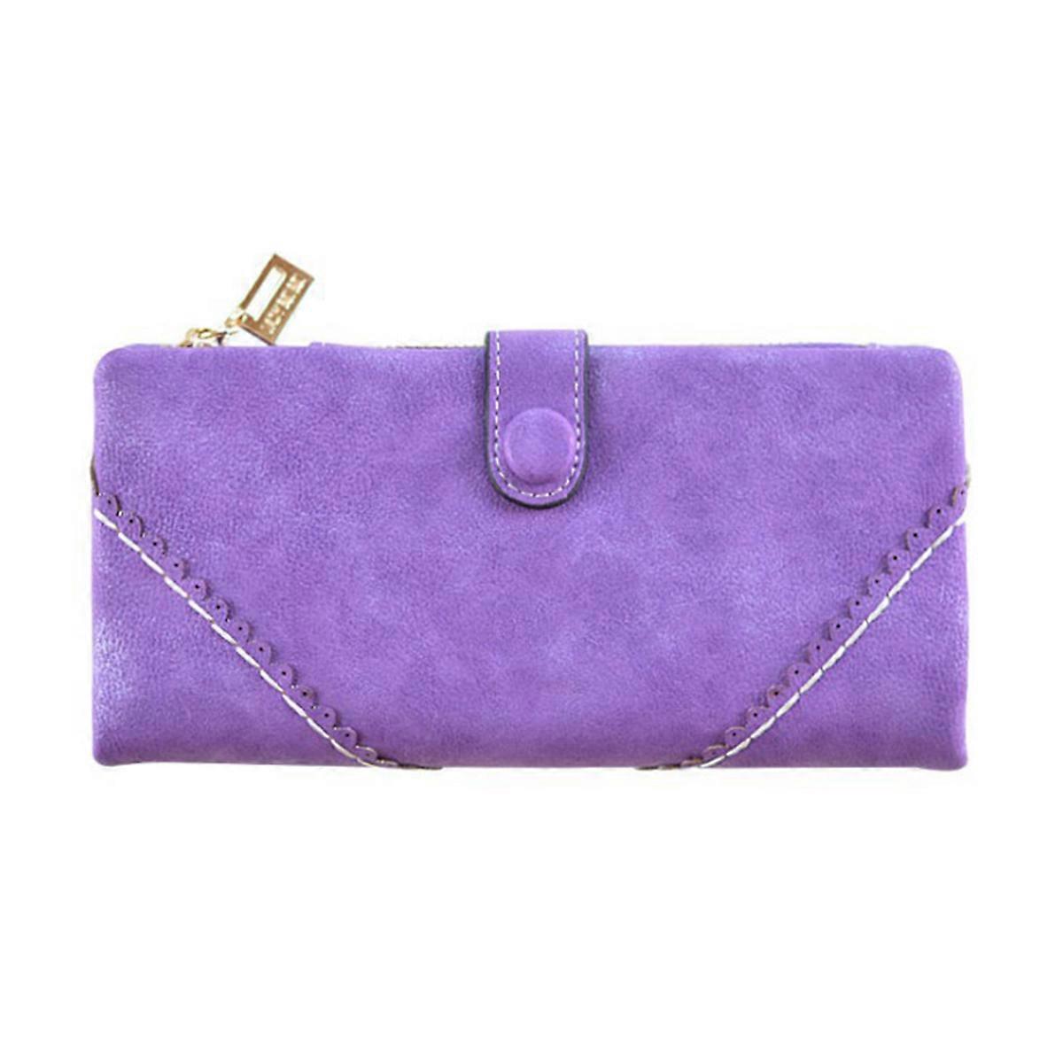 Elegant Lace Buckle Hand Purse for Women – Stylish Multi Functional Wallet in Purple Premium PU for Organizing Essentials