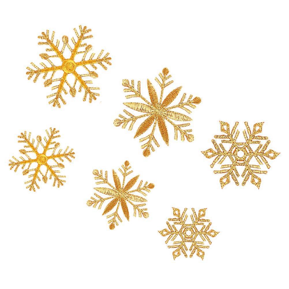 Diy Applique Patches Snowflake Embroidery Diy Decoration For Clothes 6 Pcs