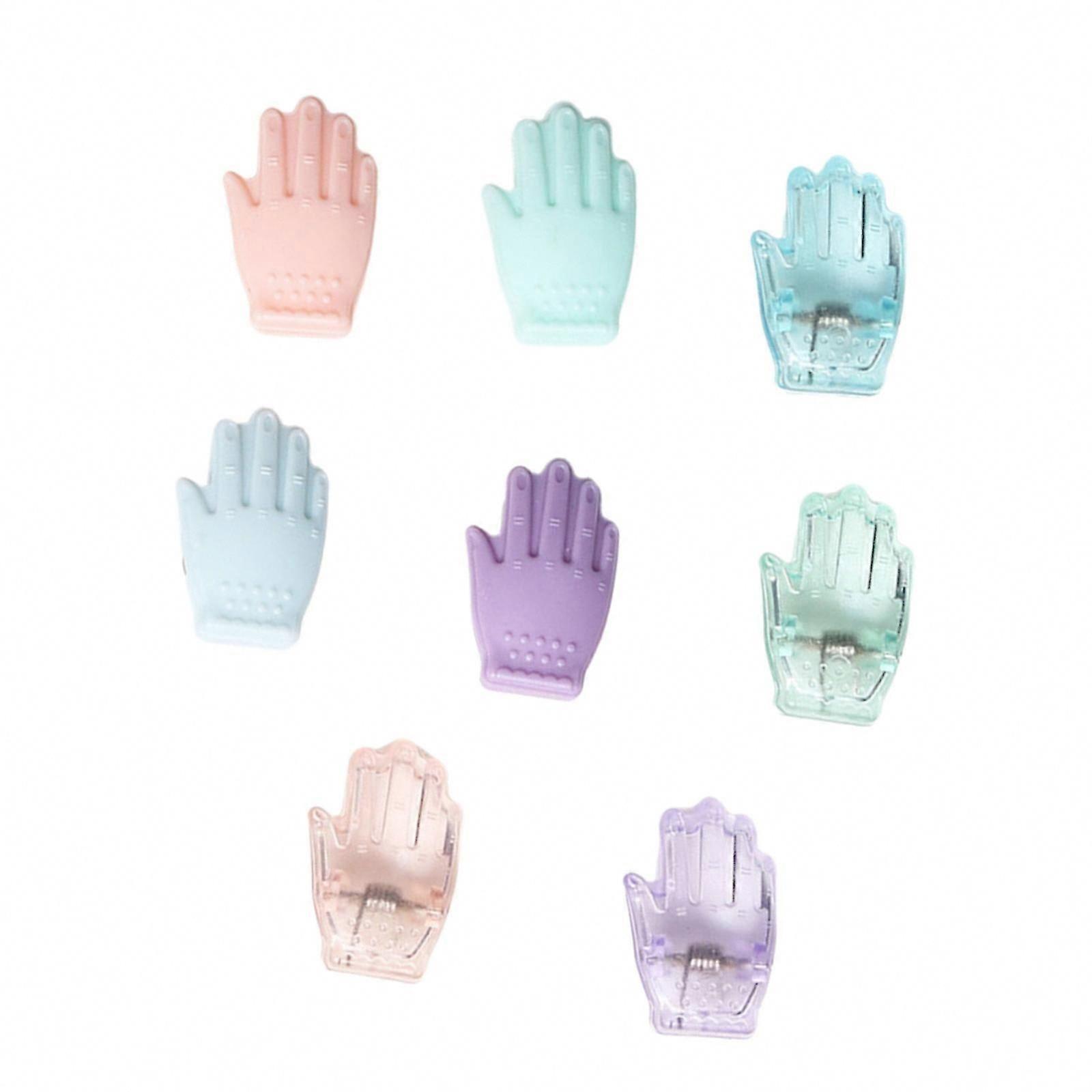 20Pcs Cartoon Paper Clamp Colorful File Clamp Hand Shape Paper Clip Scrapbooking Page Clip for Paper File Document Photo