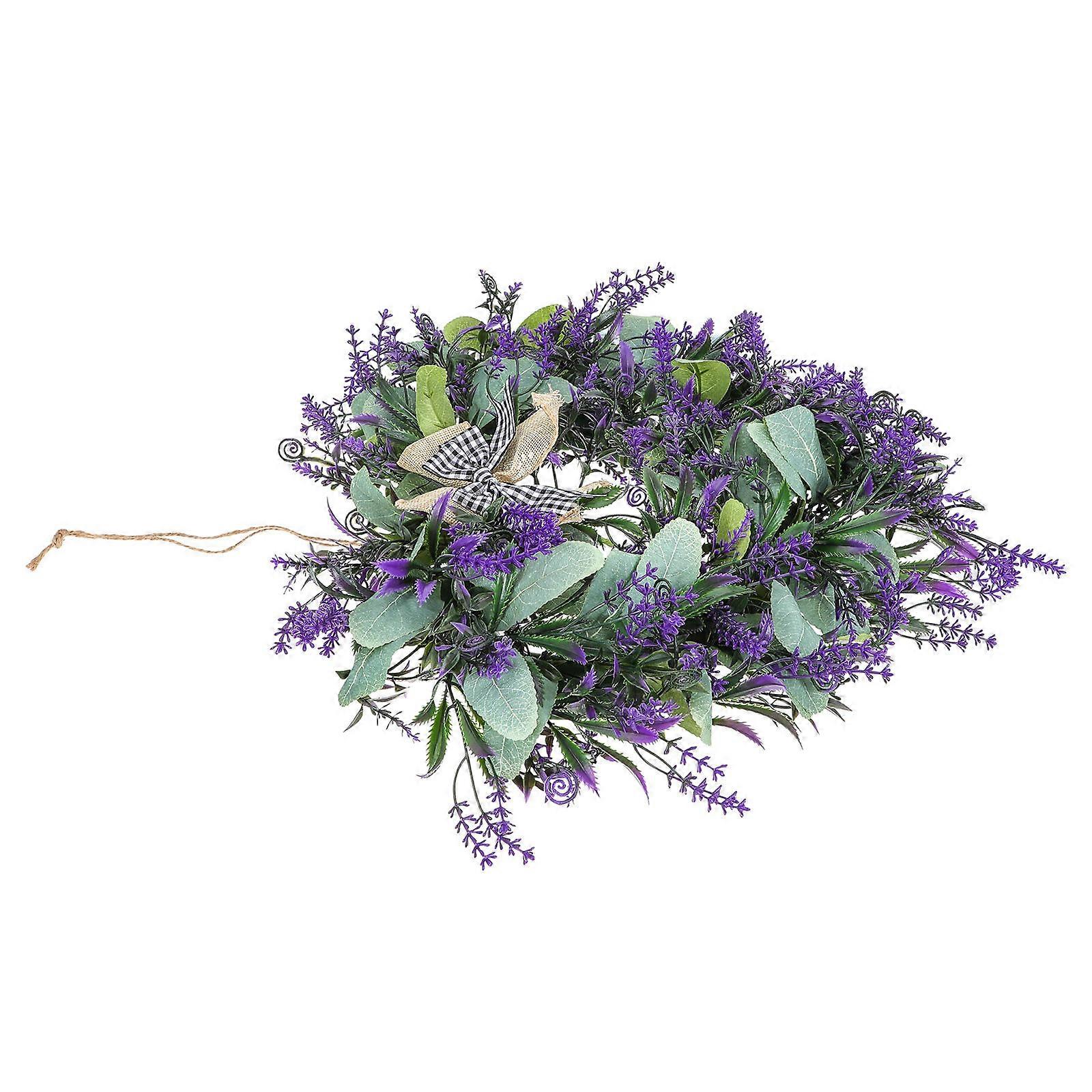 Floral Wreath For Door Artificial Lavender Garnish For Homeowners 40.00X36.00X6.00Cm Charming Valentine's Day Decor 1Pcs