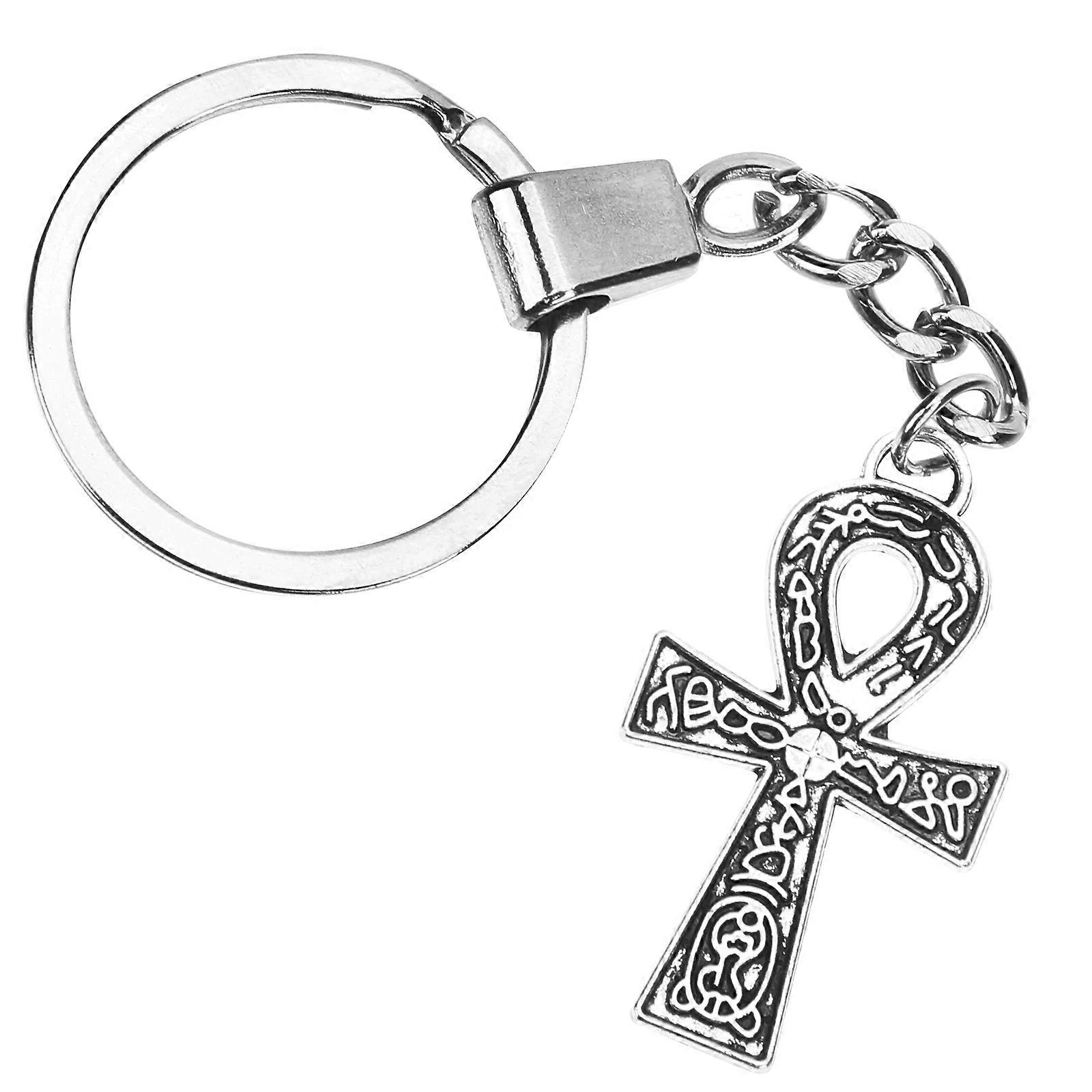 Retro Cross Keychain with Alloy Material for Bag Decoration and Party Favors Silver Color