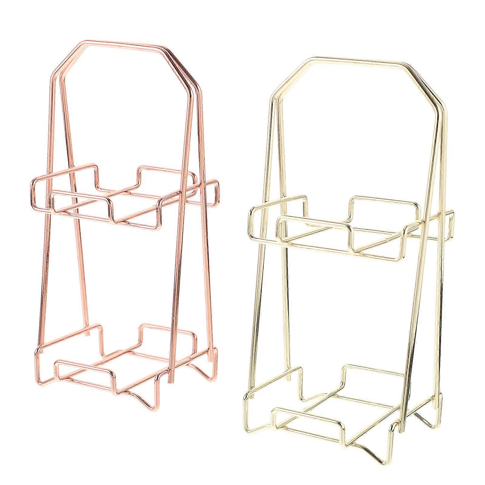 أنيقة طبقة مزدوجة ماكياج الإسفنج أصحاب دائم مستحضرات التجميل البيض رفوف لتخزين مسحوق نفخة ، تصميم محمول مدمج لتنظيم أدوات التجميل