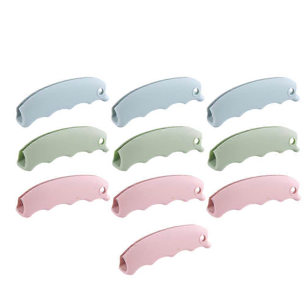 Shopping Bag Handle Grip 10 Pcs Labor-saving Silicone Grocery Carrier For Grocery Shopping Assorted Color Grooved Handle