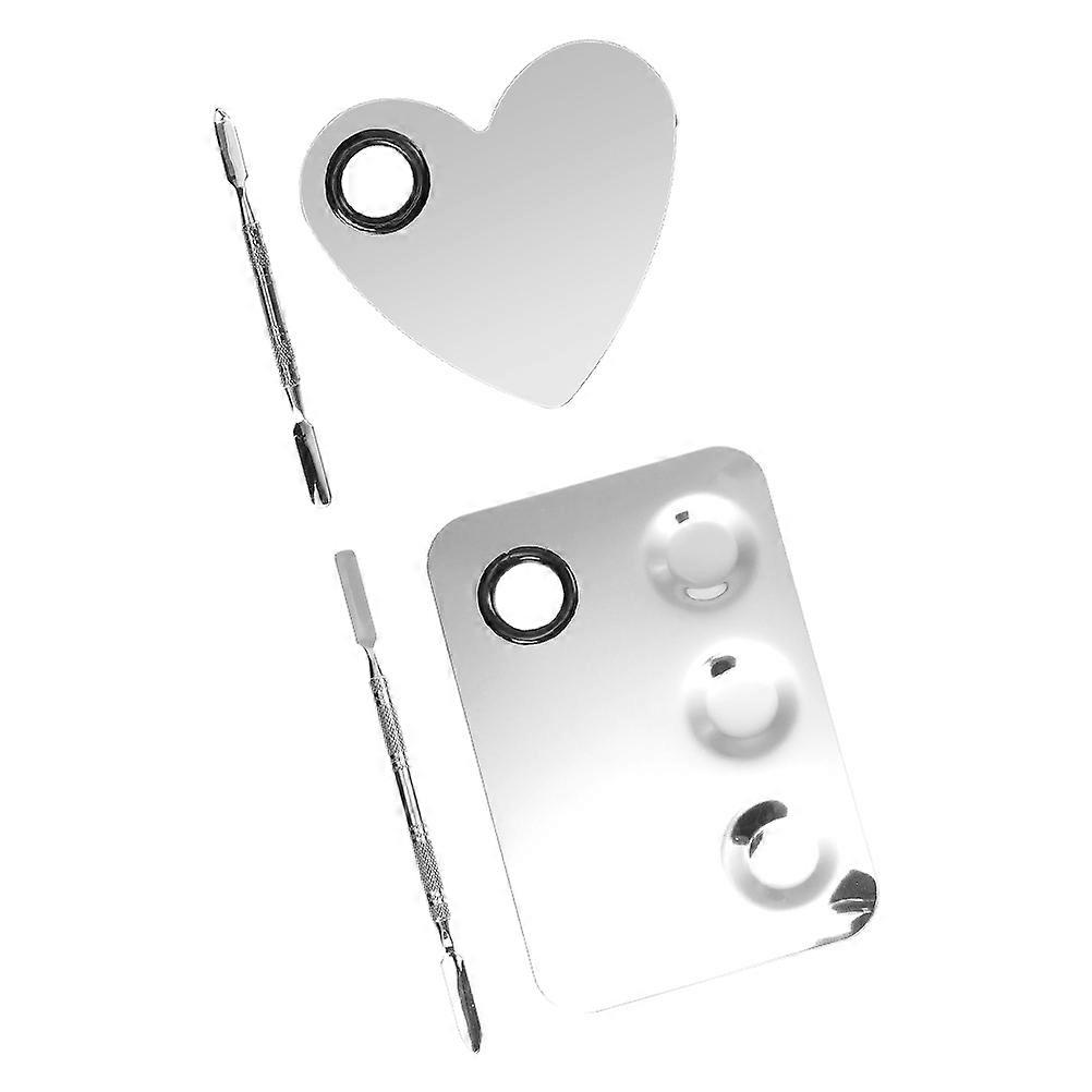 Cosmetics Use Makeup For Women Featuring Heart-Shaped With Holes And Color Mixing 14.9x10cm 2 Sets