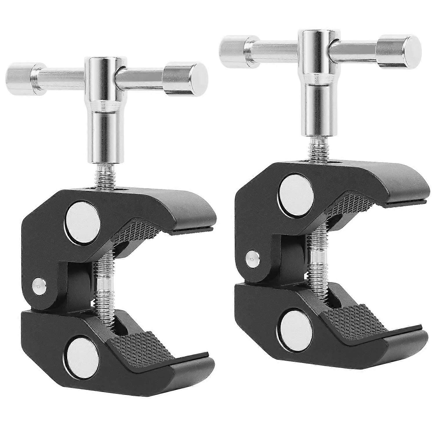 Set of 2 Crab Clamps, Professional Table and Tripod Clamps with 1/4 Inch and 3/8 Inch Threads, Opens to 5.5mm