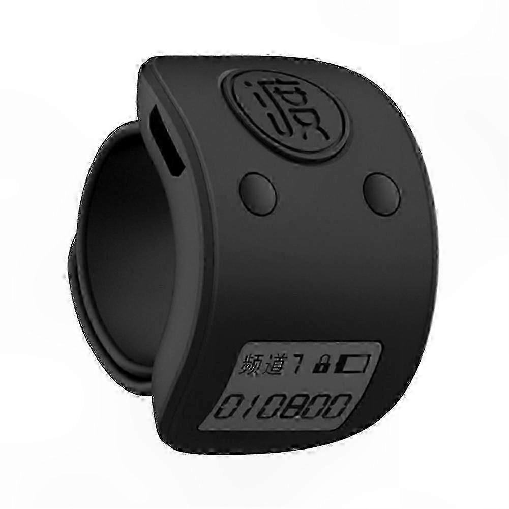 Schwarzer wiederaufladbarer Fingerring-Clicker mit LCD-Display zum Zählen
