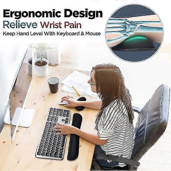 Keyboard Wrist Rest and Mouse Wrist Rest Pad, Made of Memory Foam