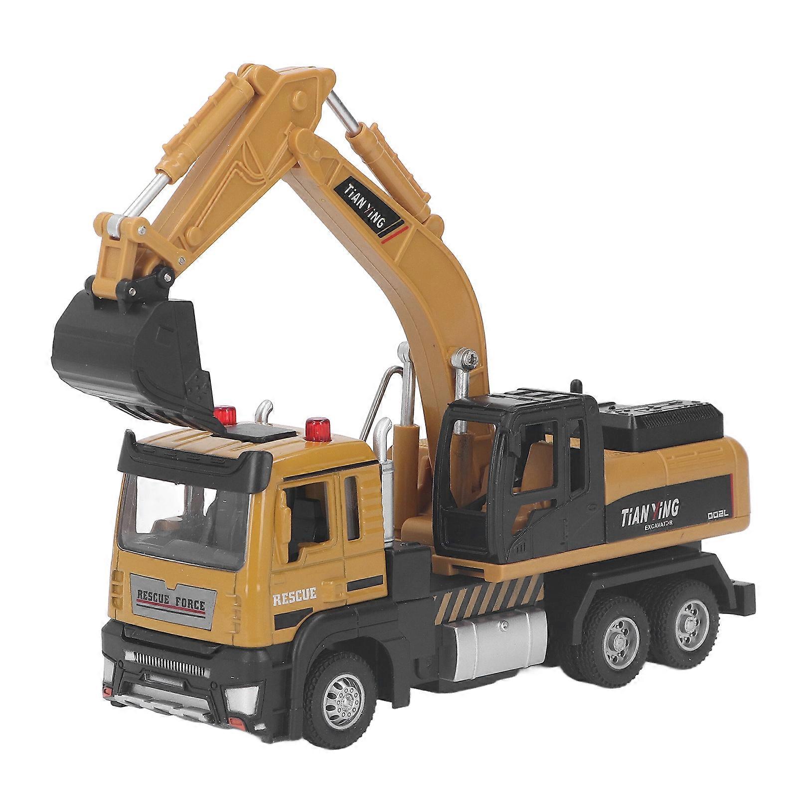 1:32 Scale Excavator Toy Light Music Pull Back Simulation Engineering Excavator Model Toy