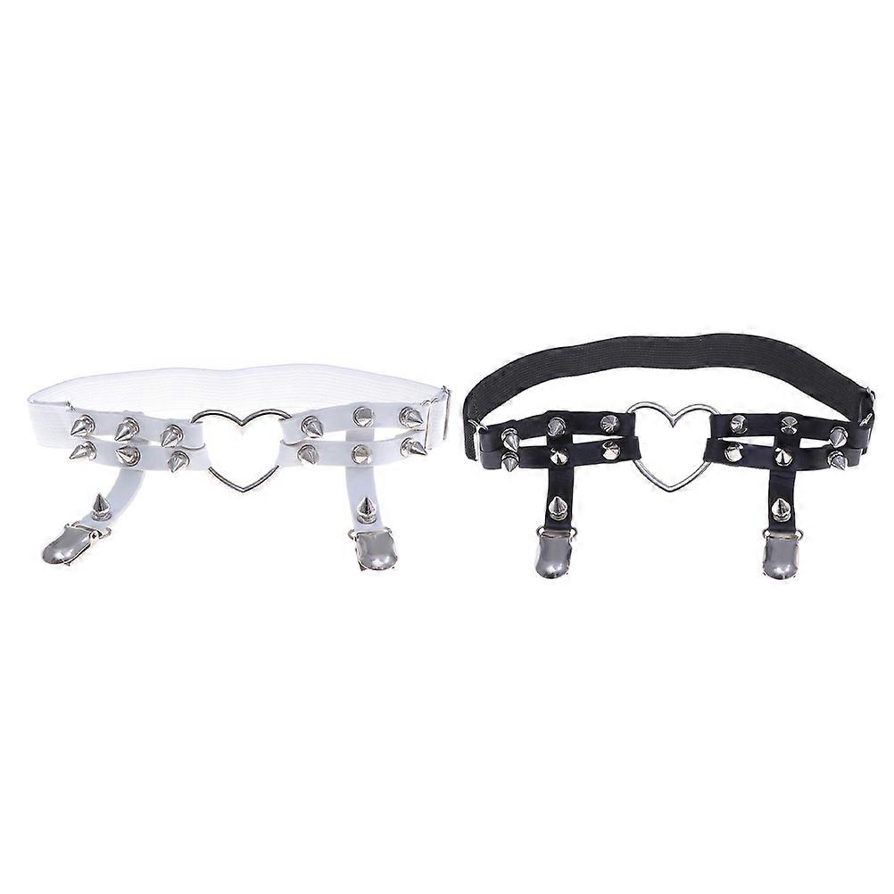 It looks like you're referring to a product listing for **punk style garters with metal rivets**, commonly used as accessories for suspenders,