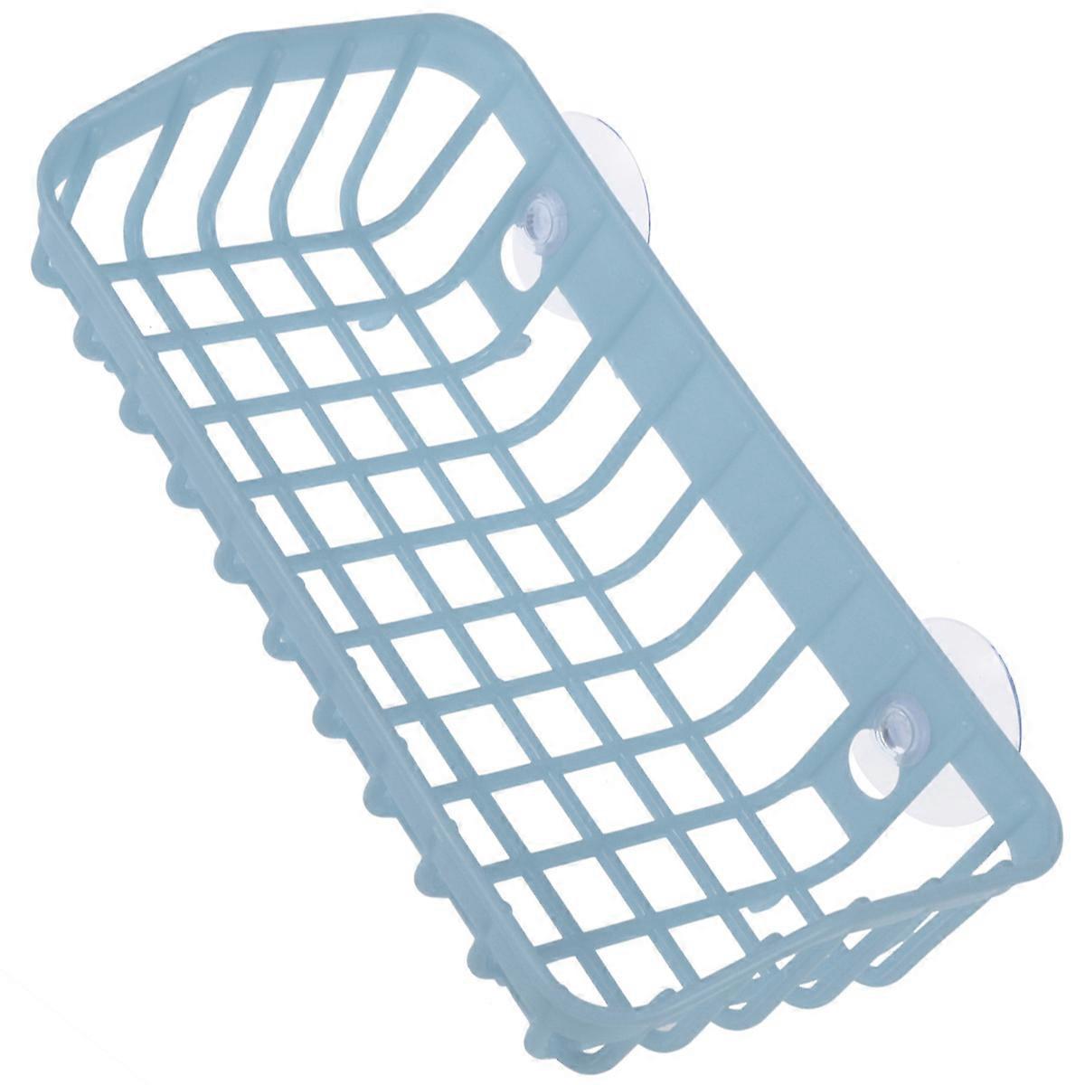 Draining Rack Kitchen Storage Rack with Double Sucker Blue
