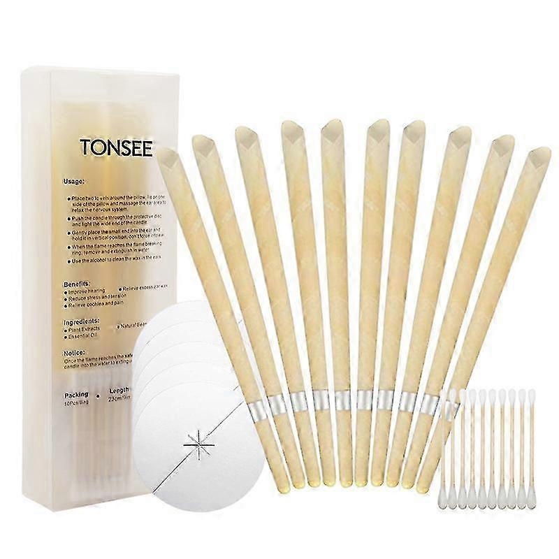 40パック蜜蝋イヤーキャンドルワックス除去、9インチ天然耳ワックスキャンドル耳カンドリングワックス除去、イヤーキャンドリング