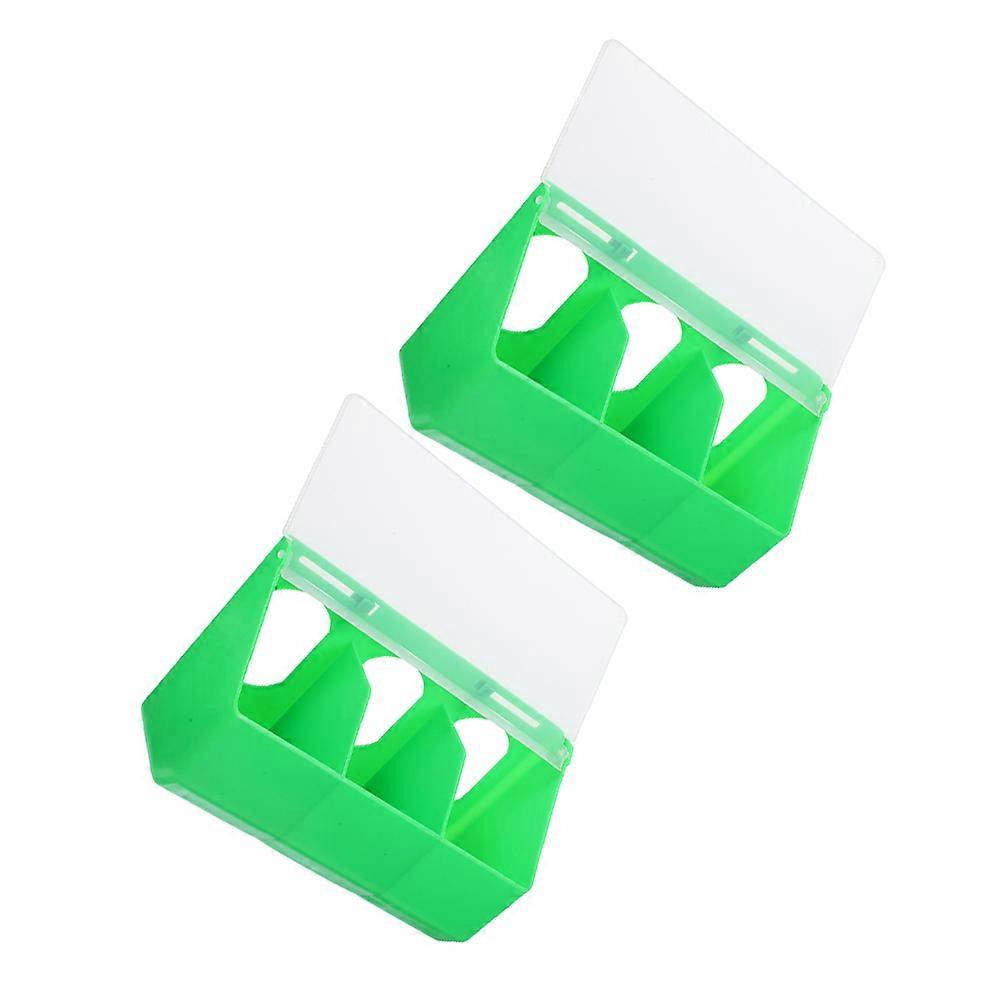 Practical Bird Feeder Cup for Cage in Light Green Plastic Easy to Install and Clean for Wedding Use 2pcs
