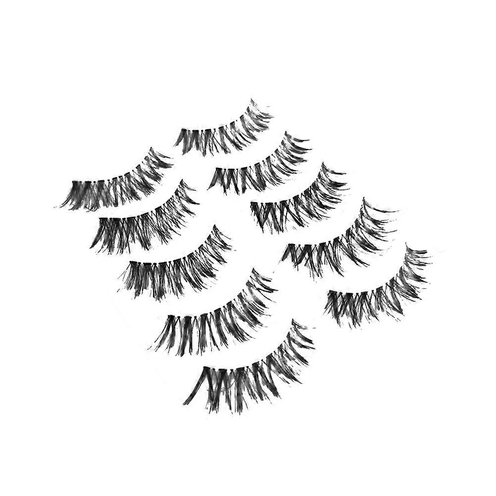 Cluster Eyelash Extensions 5 Pairs Natural Look Dimensionless Lashes Safe Material Black For Parties